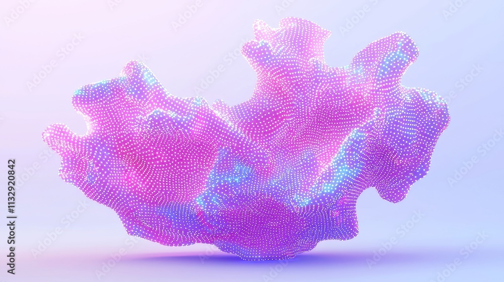 Poster isolated glitch art form, a unique transparent shape exhibiting distorted patterns and vibrant color