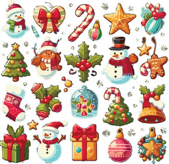 Fototapeta premium christmas icons set