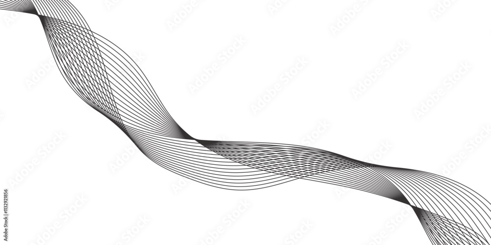 Aufkleber abstract vector blue wave lines on white background. digital frequency track equalizer. modern techn