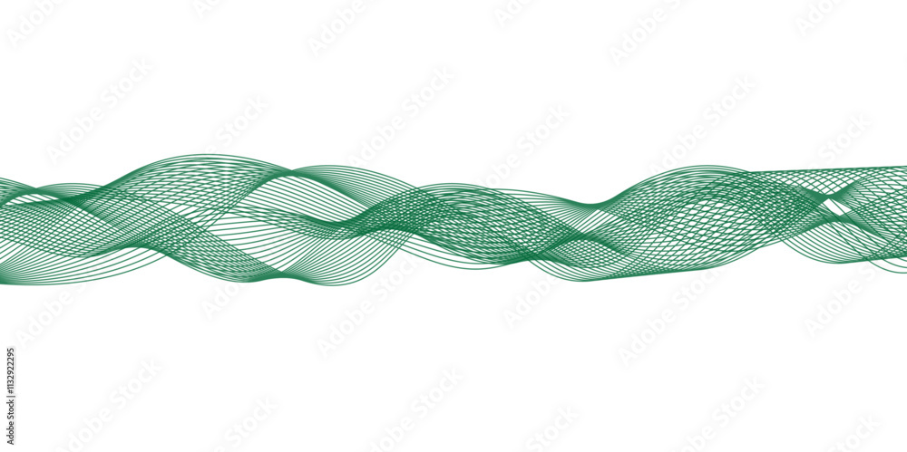 Poster abstract vector background with green wavy lines. green wave background. design element for technolo