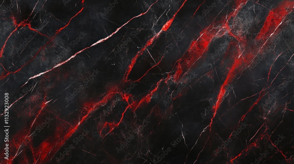 Poster a textured background featuring dark marble with striking red veining.