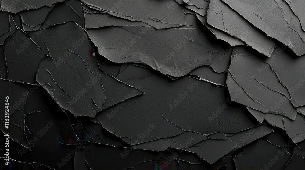 Poster black paper texture, a smooth and deep surface showcasing subtle variations, ideal for creative proj