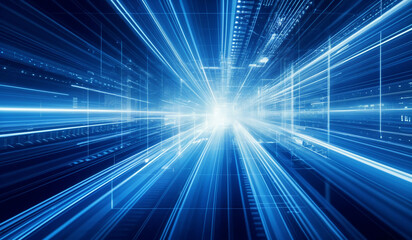 Obraz premium Blue and white abstract technology background