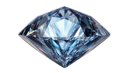 Floating Diamond on a White Background with Crystal Texture and Abstract Design