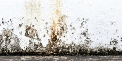 Fototapeta premium Black mold stains on white walls. Disinfection service, background for a company to eliminate dangerous toxic mold in residences