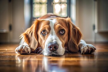 beagle puppy in a cage
