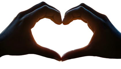 Obraz premium minimalistic heart shape made with hands