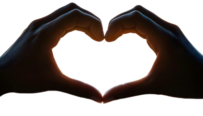 minimalistic heart shape made with hands