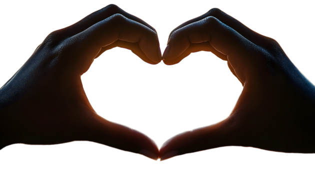 minimalistic heart shape made with hands