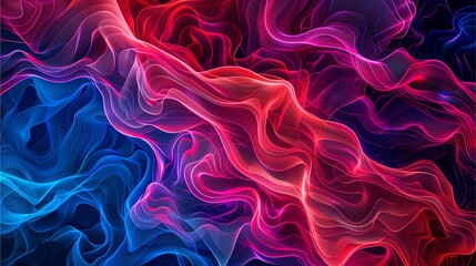 Obraz premium Crimson and Cobalt Swirl: Abstract art of vibrant, flowing colors, creating a dynamic and energetic visual experience. Perfect for designs needing a bold, modern aesthetic. 