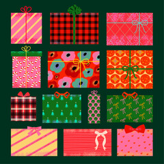 Christmas Gift Seamless Pattern Set, Perfect for Wallpaper, Fabric, and Paper Design