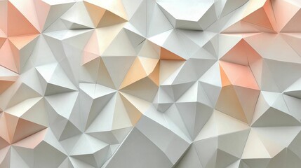 Obraz premium Abstract Geometric Wall Design With Peach And Gray Triangles