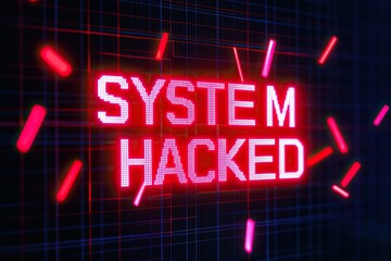 Fototapeta premium A bright digital alert reads 