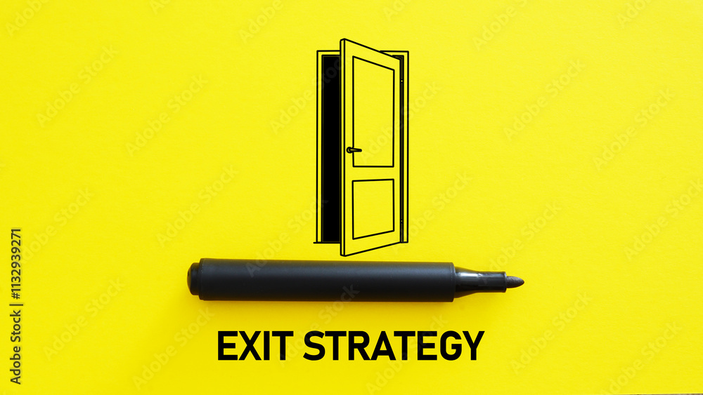 Poster Exit Strategy is shown using the text as business concept