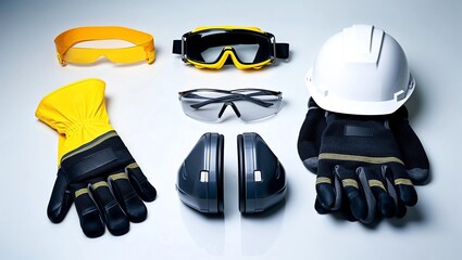 Construction Safety Equipment. Gloves, Eyewear