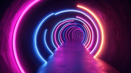 Fototapeta premium Neon light spirals