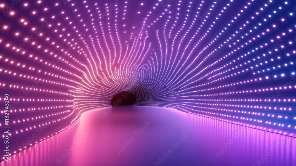 Aufkleber a vibrant, abstract tunnel illuminated by colorful lights, creating a mesmerizing visual effect.