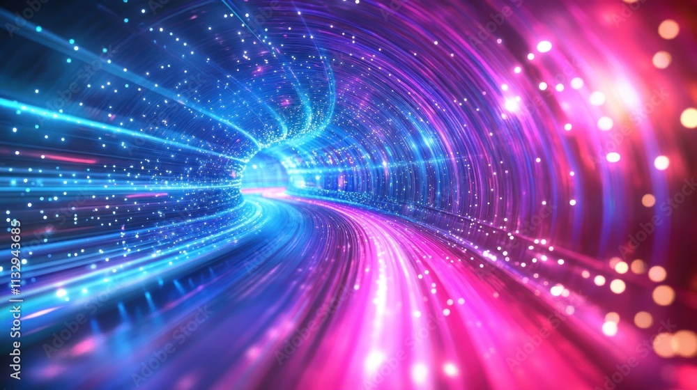 Aufkleber a vibrant, abstract tunnel of light representing speed and motion.