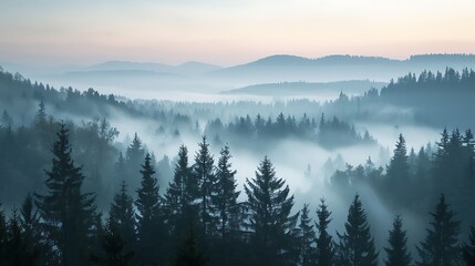 Fototapeta premium Black forest landscape at the dawn, germany