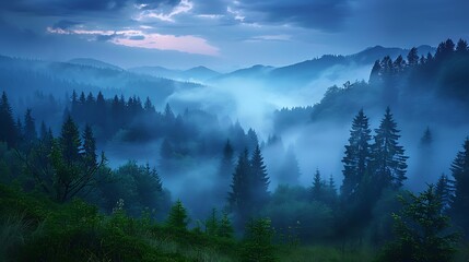 Obraz premium Black forest landscape at the dawn, germany