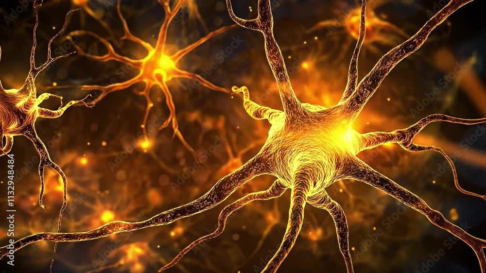 Aufkleber exploring the intricate connections of neurons in biocomputer technology