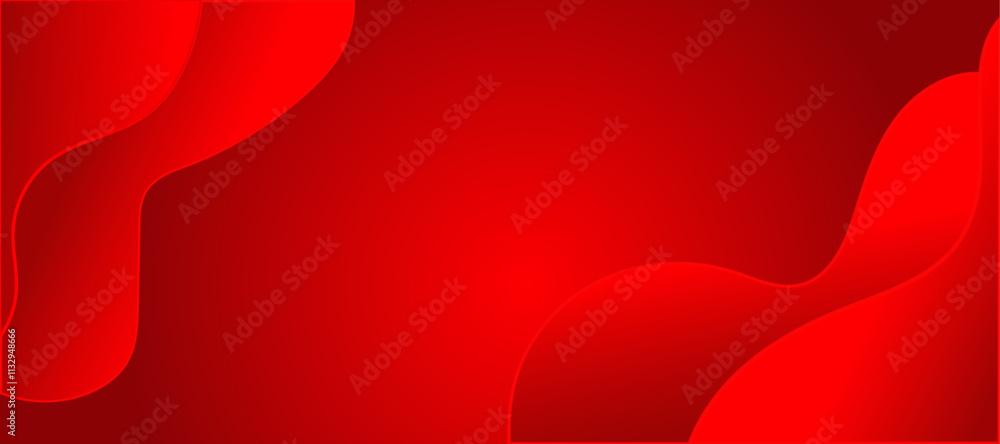 Aufkleber wave networking neon style red wide banner design background. abstract 3d banner design with dark re