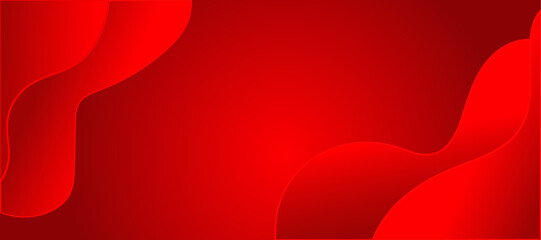 Wave networking neon style red wide banner design background. Abstract 3d banner design with dark red technology geometric background. Vector illustration.