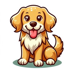 Fototapeta premium dog in art cartoon for paintings and t-shirt prints generative ai Golden retriever 