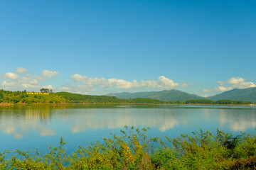 Obraz premium landscape with lake and mountains, in Gia Lai, Viet Nam