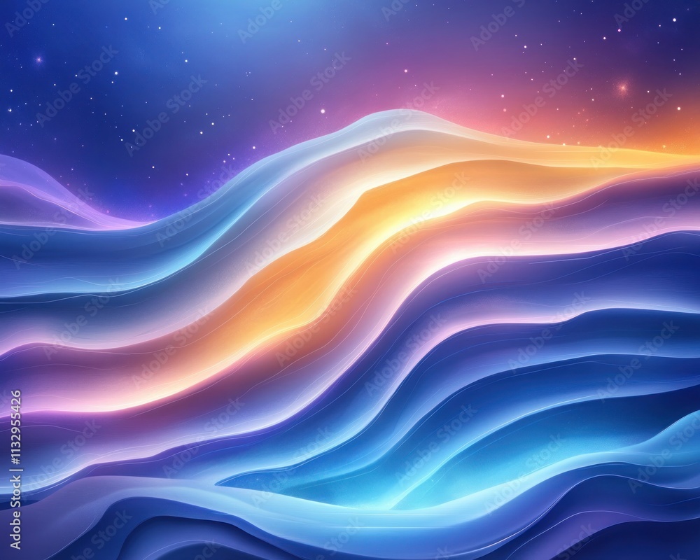 Aufkleber explore abstract geometric landscape with glowing tasks and structured paths, a surreal digital art 