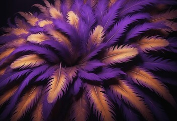 A Vibrant Symphony of Psychedelic Feathers in Neon Lights