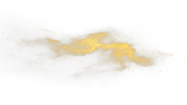 Bright yellow abstract sparkles starry night sky isolated on transparent background, cutout - Powered by Adobe