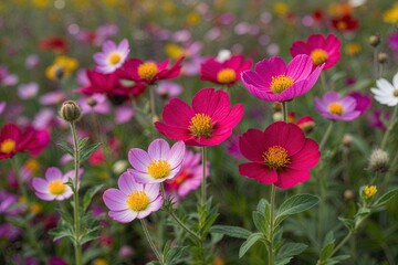 Obraz premium Captivating Closeup of a Vibrant Meadow Blossoming in Nature