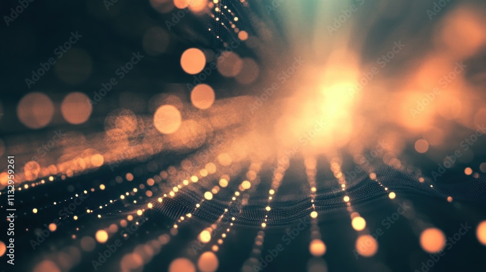 Poster abstract representation of light and motion, creating a dynamic visual experience.