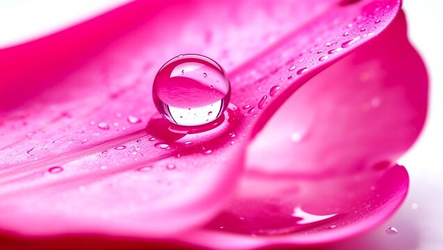 Water drop on a petal of a pink african daisy (osteopermum) 