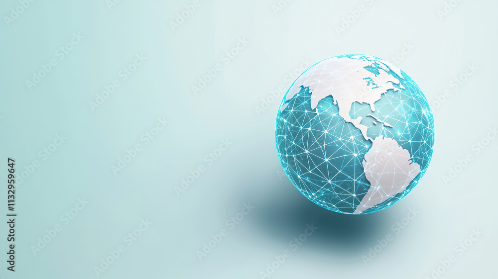 Aufkleber glowing globe with interconnected lines representing global connectivity and technology. earth is de