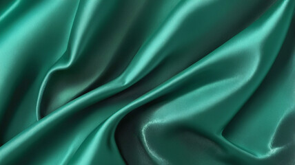 Obraz premium Vibrant green silk with a soft sheen and flowing folds, exuding elegance, style, and luxury, ideal for fashion, design, or décor visual concepts.