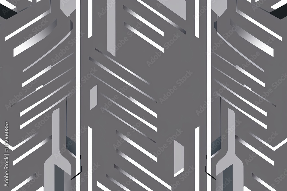 Poster Modern Abstract Minimalistic Grey and White Patterned Backdrop Design