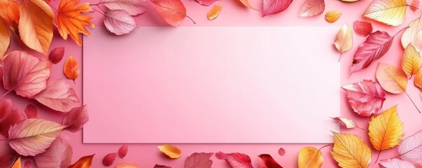 Obraz premium Pink Autumn Leaves Background