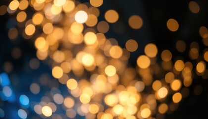 Fototapeta premium background of abstract glitter lights. blue, gold and black. de focused. banner