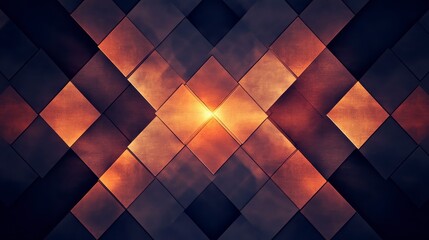 Fototapeta premium Intricate Geometric Pattern with Rich Dark Background and Radiant Orange and Gold Highlights Creating a Modern and Abstract Design Aesthetic