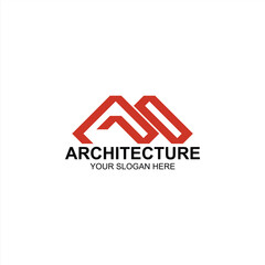 architecture logo am initial icon with creative vector illustration