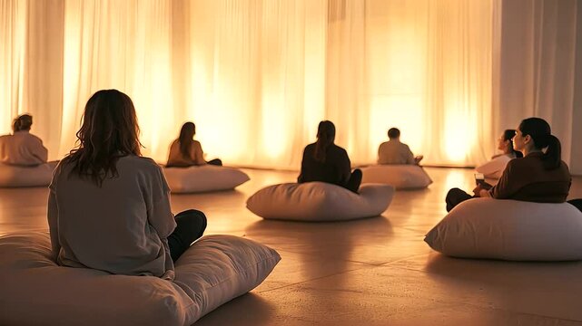 Relaxation Area with Cozy Bean Bags and Artistic Decor