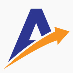 Initial Letter A Arrow Logo Concept For Financial Symbol and Economy Sign Investment Logotype