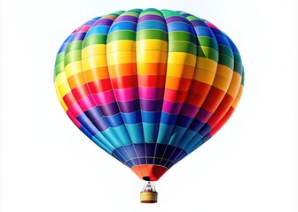 Fototapeta premium Colorful Hot Air Balloon, Aerial Photography, Isolated Background