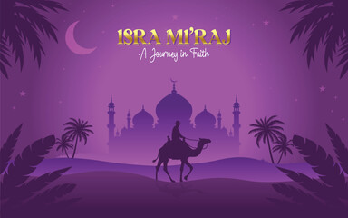 Isra mi'raj vector illustration background