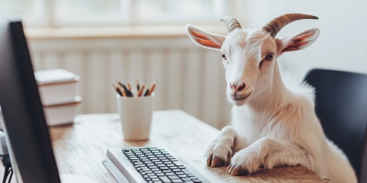 Goat at a Desk The Adorable and Cute Office Assistant Bringing Joy and Creativity to Work
