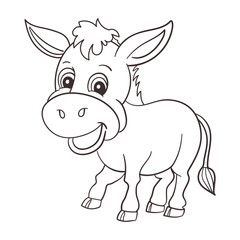 Fototapeta premium A fun and educational activity for young children, with a simple donkey design