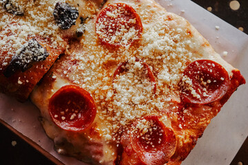 close up of pepperoni pizza