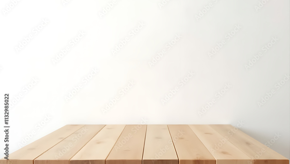 Poster Wooden tabletop is placed on a clean white background as part of a product design concept for visual merchandising and marketing layouts._00002_